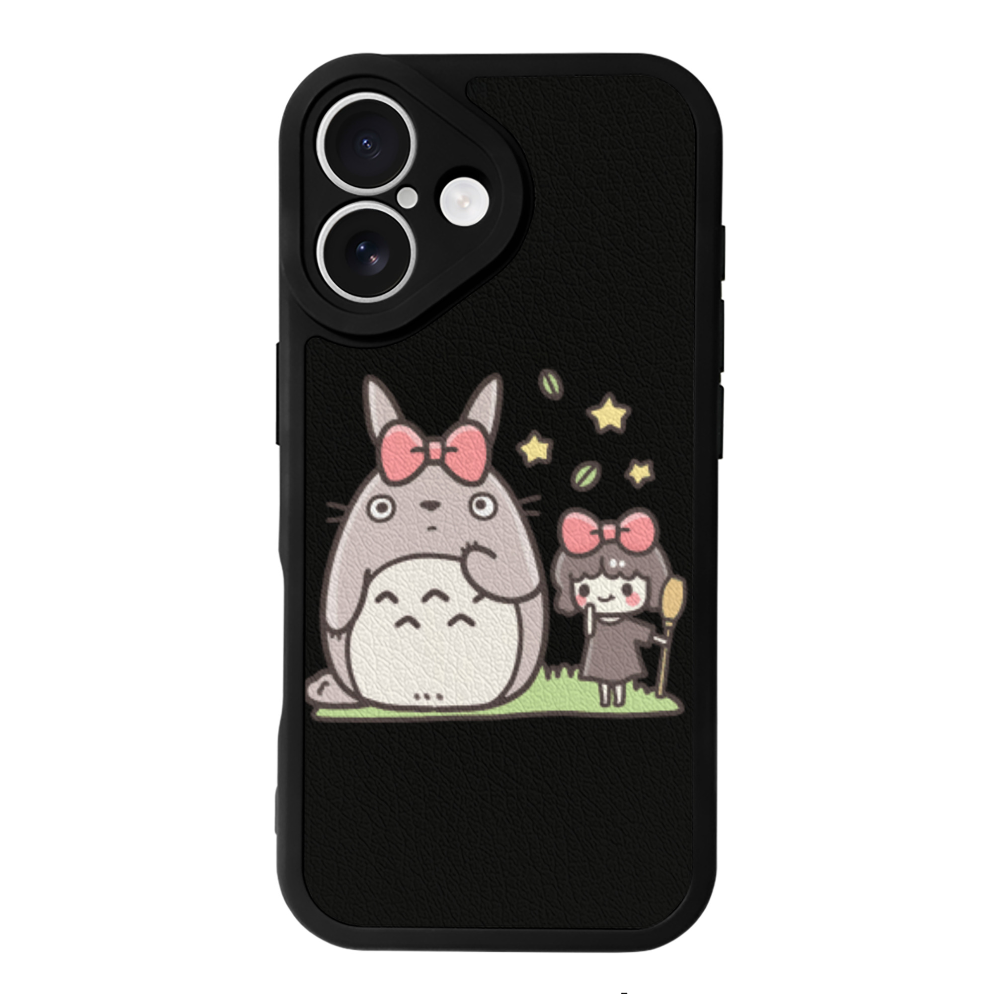 （画像用） となりのトトロ 草壁メイ 草壁サツキ My Neighbor Totoro Satsuki Kusakabe Mei Kusakabe 【iPhone 16シリーズ対応】シリコンスマホケース（レザー調） 材質：シリコン